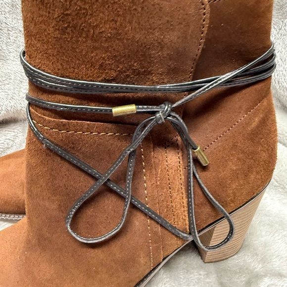 Franco Sarto Chestnut Suede Ankle Booties - Picture 2 of 12